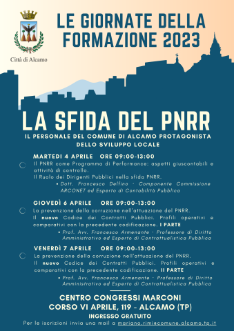 4-6-7 aprile "Giornate di Formazione Piano PNRR"