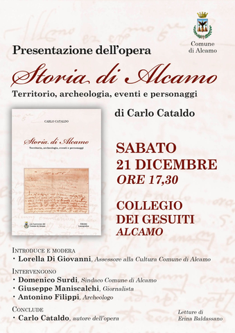 Presentazione libro di storia del Prof. Carlo Cataldo sabato 21 dicembre 2019