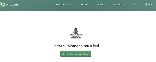 Attivato nuovo servizio WhatsApp " TARI, IMU, Servizio Idrico, COSAP" -  