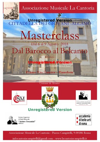 Master Class di Canto Lirico, Cittadella dei Giovani fino al 9 agosto